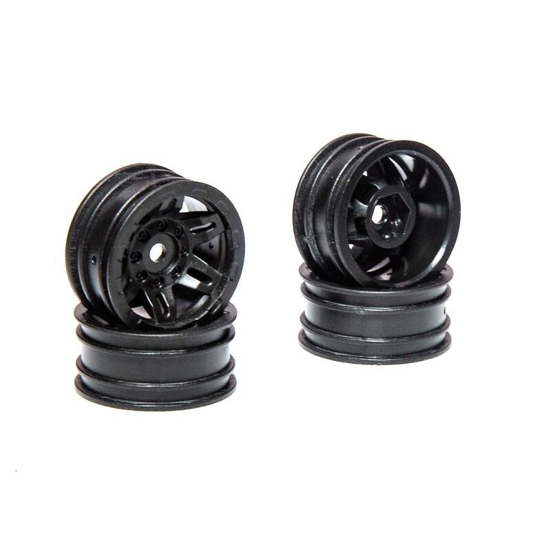 1.0 Rockster Wheels Black (4): SCX24 AX24