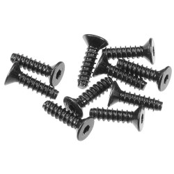 Hex Socket Tapping Flat Head M2.6x10mm Black (10)
