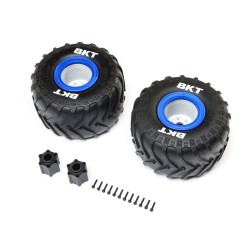 BKT 2.6 Monster Truck Tire Med Premount Blue (2): LMT 2.0