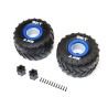 BKT 2.6 Monster Truck Tire Med Premount Blue (2): LMT 2.0