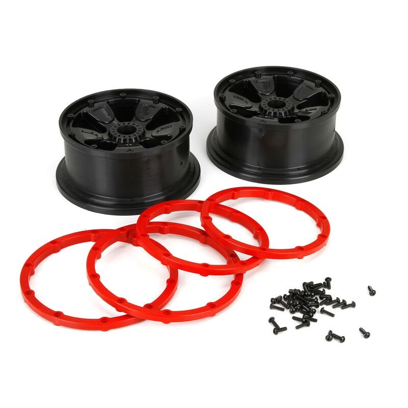 1/5 Front/Rear 4.75 Pre-Mounted Tires 24mm Hex Black (2): DB XL