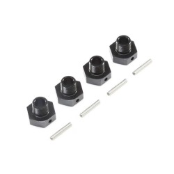20mm Wheel Hexes and Pins Black (4): Super Baja Rey