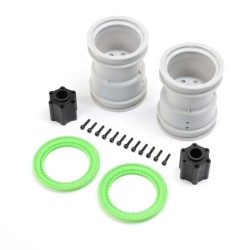 2.6 Wheel with Beadlock Rings Green (2): LMT 2.0