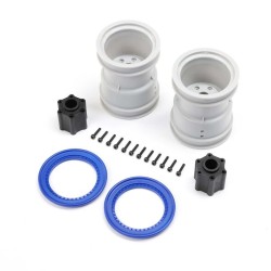 2.6 Wheel with Beadlock Rings Blue (2): LMT 2.0