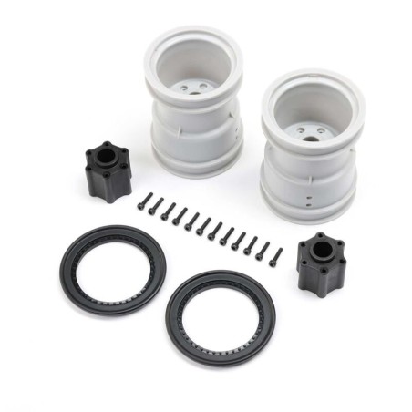 2.6 Wheel with Beadlock Ring Black (2): LMT 2.0