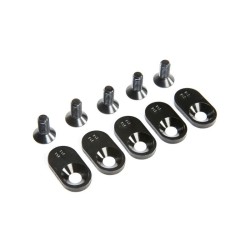 Engine Mount Insert and Screws 22T Black (5): 5ive-T 2.0 (fits 62T spur)