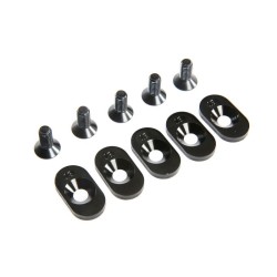 Engine Mount Insert and Screws 18T Black (5): 5ive-T 2.0 (fits 62T spur)