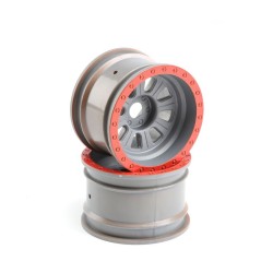 1/6 Front/Rear 3.6 Wheels 20mm Hex Silver (2): Super Rock Rey