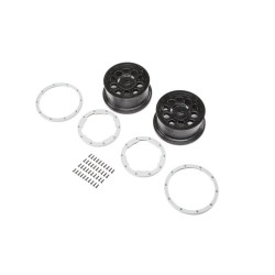 Wheel Black  Beadlock Silver (2)  DBXL-E