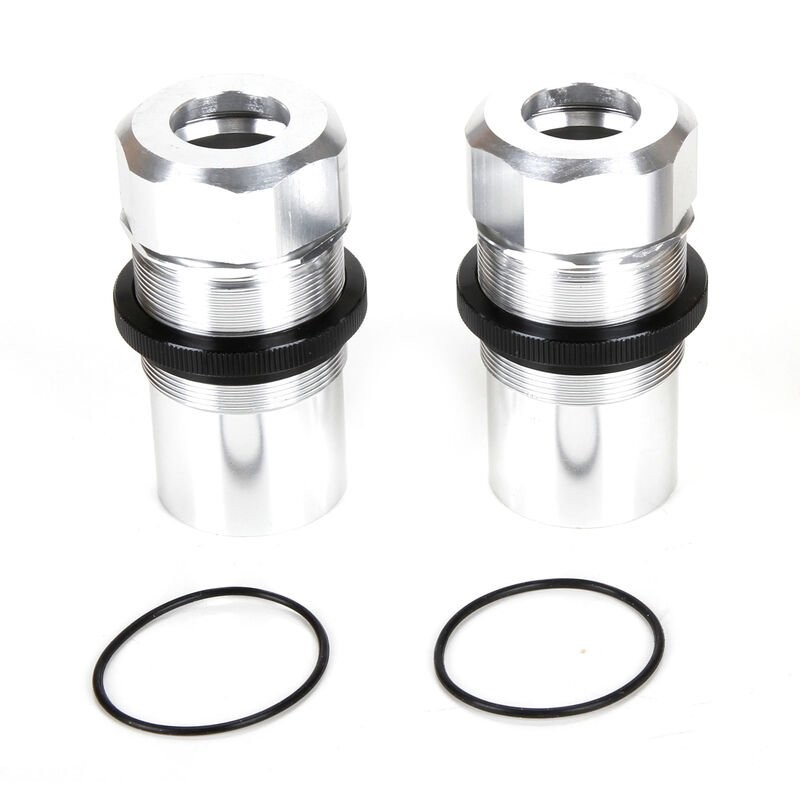 Fr Rr Shock Body Cap AL Slvr(2)  MTXL