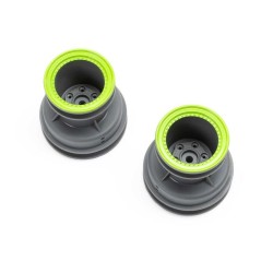 MT Wheel Green Beadlock Lt Grey(2): Mini LMT