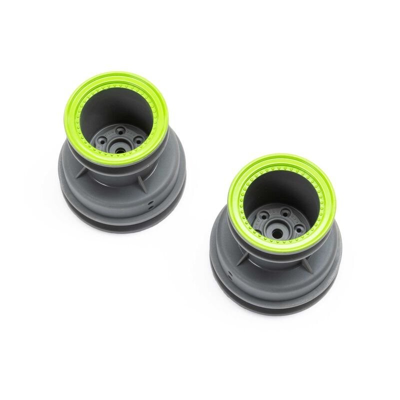 MT Wheel Green Beadlock Lt Grey(2): Mini LMT