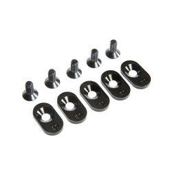 Engine Mount Insert and Screws 20T Black (5): 5ive-T 2.0 (fits 62T spur)
