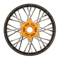1/4 Pro-Spec Aluminum V2 Bead Rear Wheel Black/Gold (1): Promoto-SM
