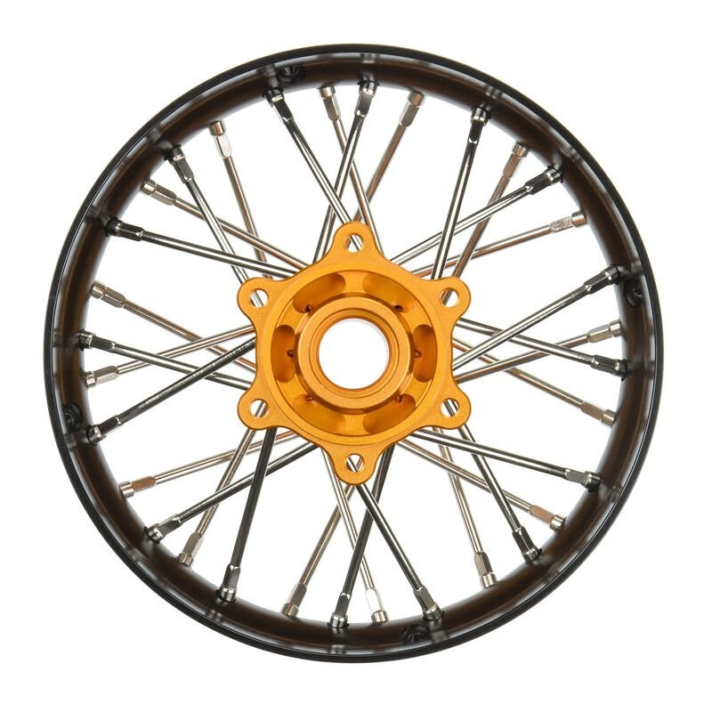 1/4 Pro-Spec Aluminum V2 Bead Rear Wheel Black/Gold (1): Promoto-SM