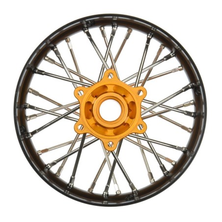 1/4 Pro-Spec Aluminum V2 Bead Rear Wheel Black/Gold (1): Promoto-SM