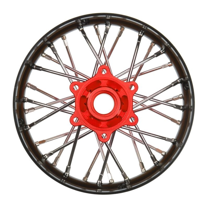 1/4 Pro-Spec Aluminum V2 Bead Rear Wheel Black/Red (1): Promoto-SM