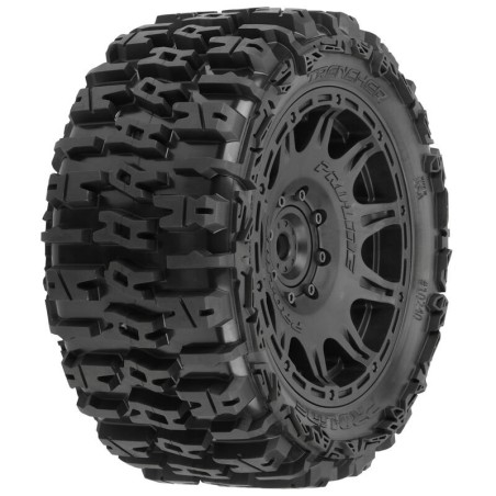 1/6 Trencher F/R 5.7” Tires Mounted 24mm Black Raid 8x48 Hex (2)