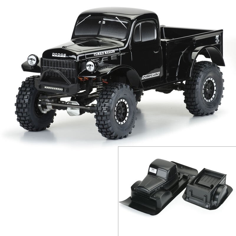 1/10 1946 Dodge Power Wagon Black Body 12.3 (313mm) WB Crawlers