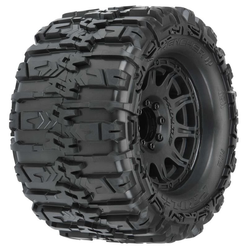 1/8 Trencher HP BELTED F/R 3.8 MT Tires Mounted 17mm Black Raid (2)