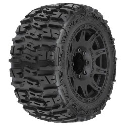 1/8 Trencher LP F/R 3.8 MT Tires Mounted 17mm Black Raid (2)