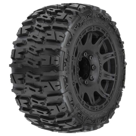 1/8 Trencher LP F/R 3.8 MT Tires Mounted 17mm Black Raid (2)