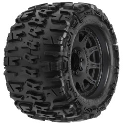 1/8 Trencher X F/R 3.8 MT Tires Mounted 17mm Black Raid (2)