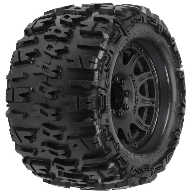 1/8 Trencher X F/R 3.8 MT Tires Mounted 17mm Black Raid (2)