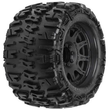 1/8 Trencher X F/R 3.8 MT Tires Mounted 17mm Black Raid (2)
