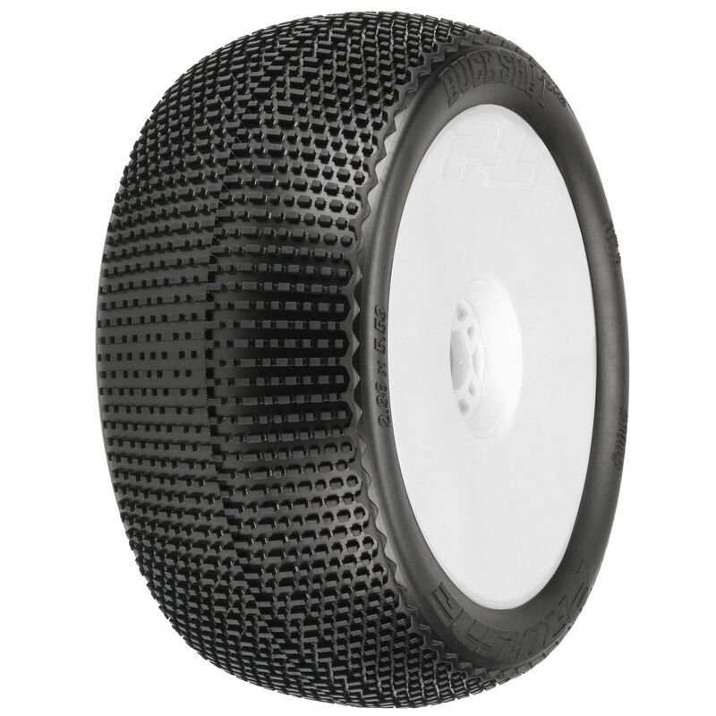 1/8 Buck Shot S3 F/R 4.0 Tires Mounted 17mm Wht Zero Offst Whls (2)