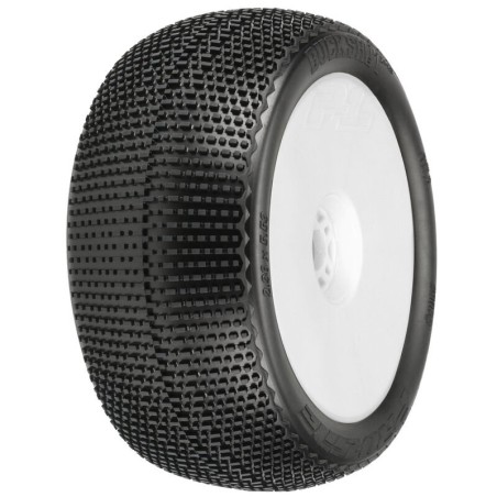 1/8 Buck Shot S3 F/R 4.0 Tires Mounted 17mm Wht Zero Offst Whls (2)