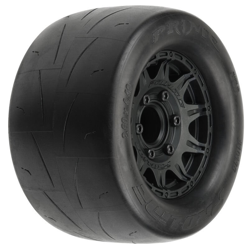 1/10 Prime F/R 2.8 Street MT Tires Mounted 12mm/14mm Black Raid (2)