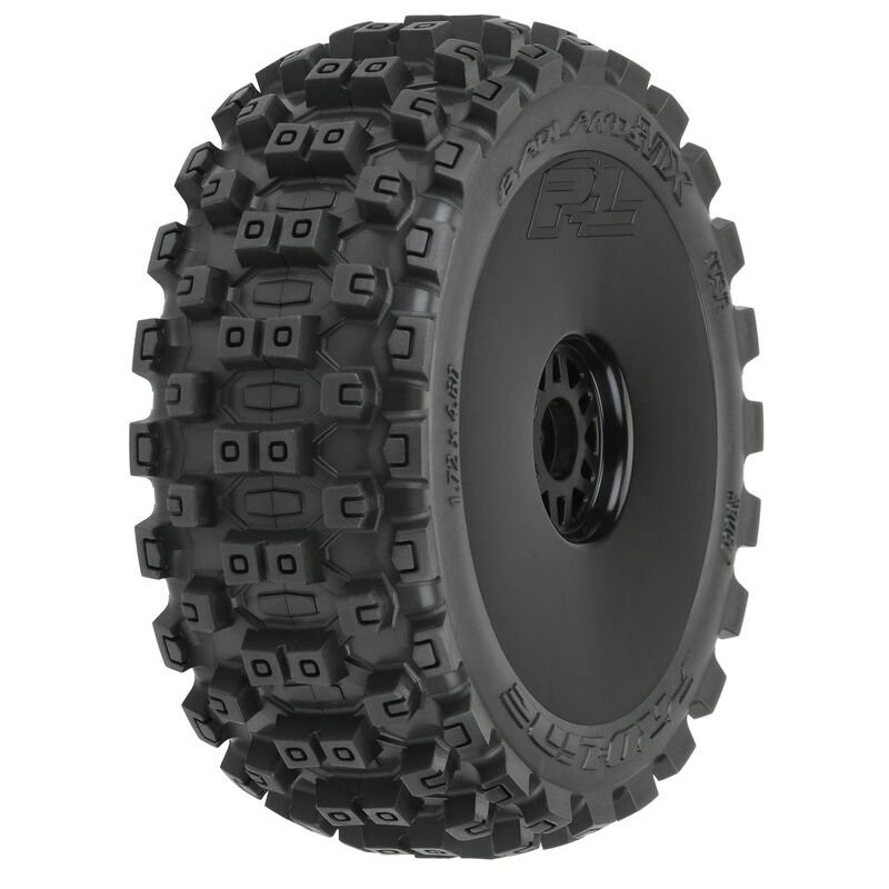 1/8 Badlands MX M2 Front/Rear Buggy Tires Mounted 17mm Black (2)