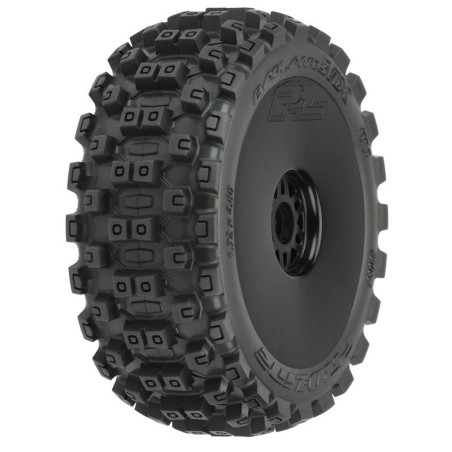 1/8 Badlands MX M2 Front/Rear Buggy Tires Mounted 17mm Black (2)