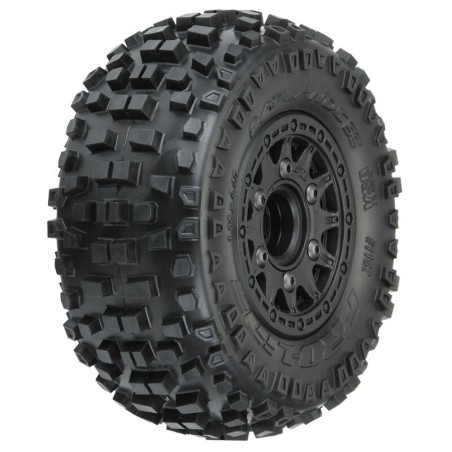 1/10 Badlands Front/Rear 2.2/3.0 SC Mounted 12mm Black Raid (2)