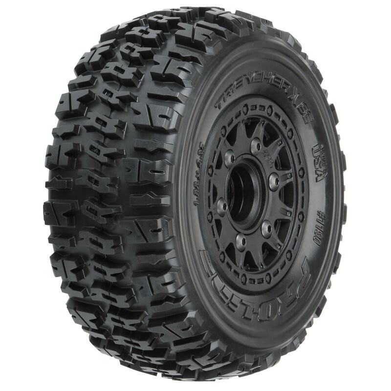 1/10 Trencher X Front/Rear 2.2/3.0 SC Mounted 12mm Black Raid (2)