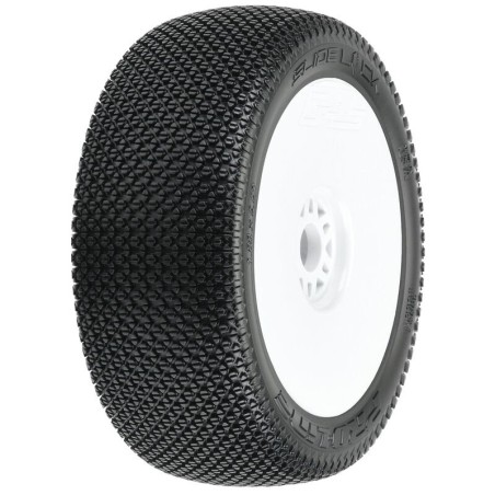 1/8 Slide Lock S3 Front/Rear Buggy Tires Mounted 17mm White (2)