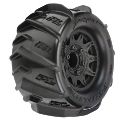 1/10 Dumont F/R 2.8 MT Tires Mounted 12mm/14mm Black Raid (2)