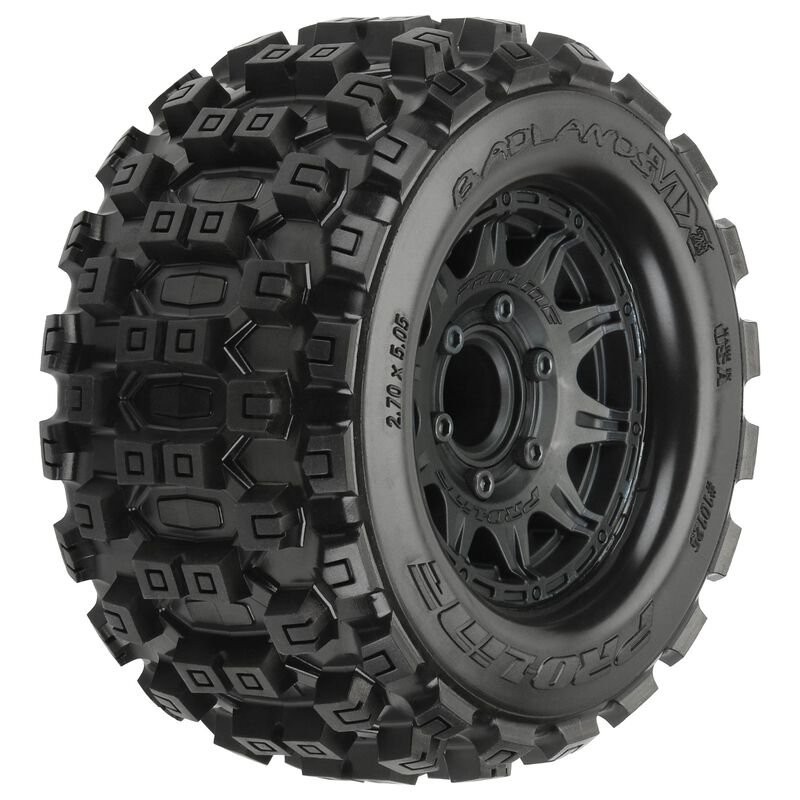 1/10 Badlands MX28 F/R 2.8 MT Tires MTD 12mm/14mm Black Raid (2)
