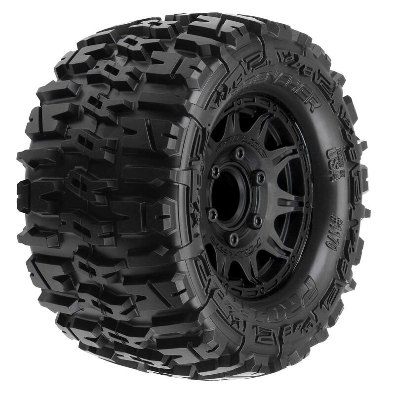1/10 Trencher F/R 2.8 MT Tires Mounted 12mm/14mm Black Raid (2)
