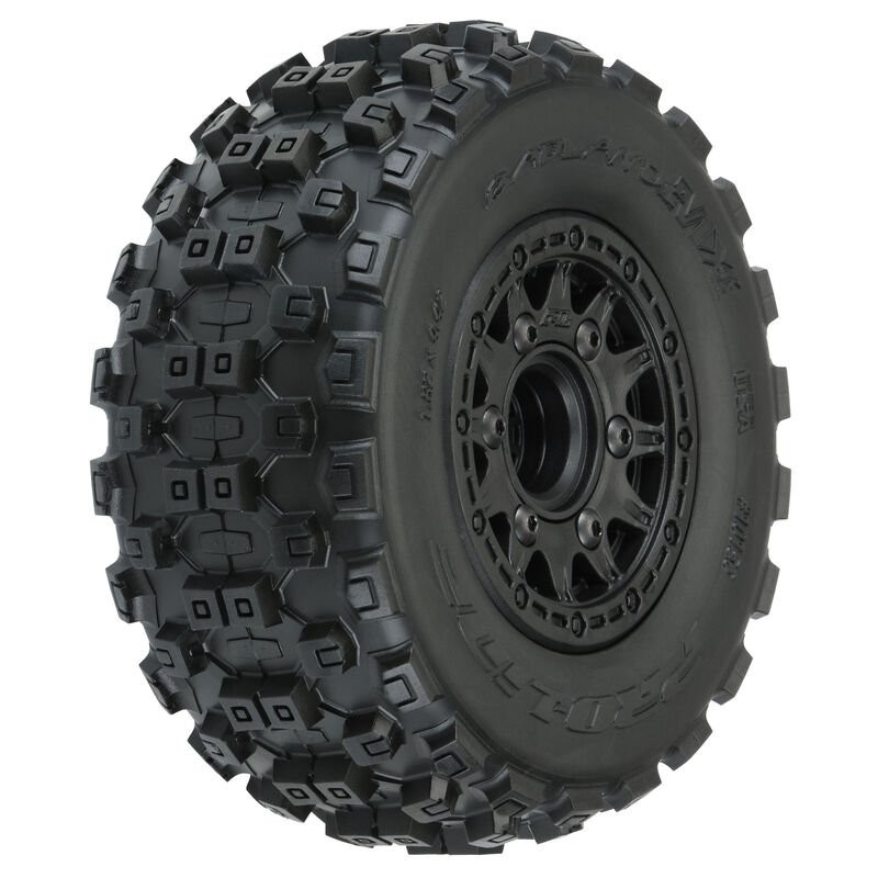 1/10 Badlands MX M2 Fr/Rr 2.2/3.0 SC Mounted 12mm Blk Raid (2)