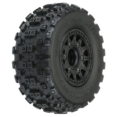 1/10 Badlands MX M2 Fr/Rr 2.2/3.0 SC Mounted 12mm Blk Raid (2)