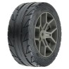 1/8 Vector S3 Front/Rear 35/85 2.4 Belted Mounted Tires 14mm Gray: Vendetta