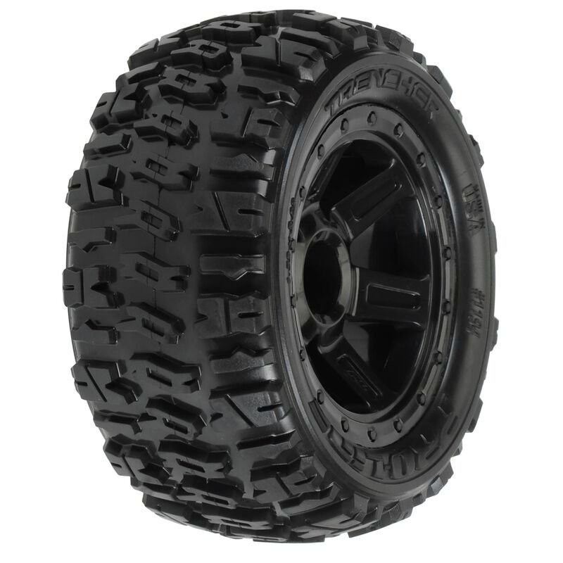 1/16 Trencher M2 Fr/Rr 2.2 Tires Mounted 12mm Blk Desperado (2)