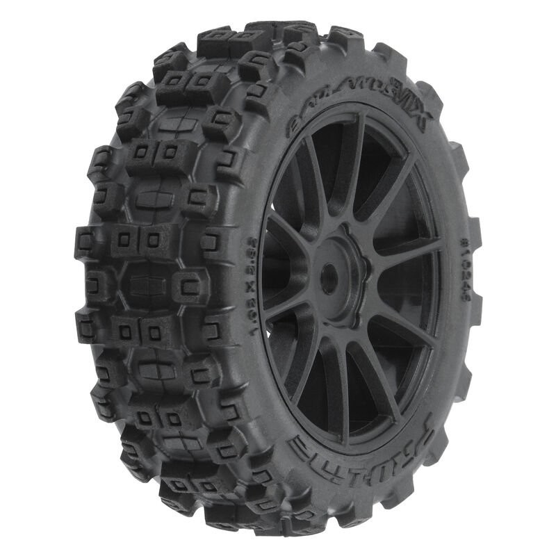 Badlands MX 1.9 Buggy Tires MTD Mach-10 Black Wheels: Typhon GROM