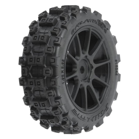 Badlands MX 1.9 Buggy Tires MTD Mach-10 Black Wheels: Typhon GROM