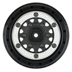 1/10 Raid Bead-Loc Fr/Rr 2.2/3.0 12 & 14mm SC Wheels (2) Silvr/Blk