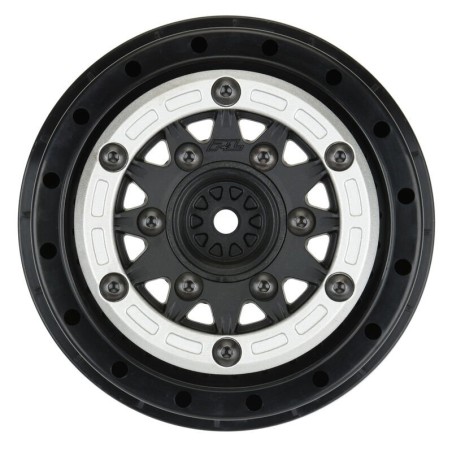 1/10 Raid Bead-Loc Fr/Rr 2.2/3.0 12 & 14mm SC Wheels (2) Silvr/Blk