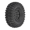 1/24 Hyrax Front/Rear 1.0 Tires Mounted 7mm Black Impulse (4): SCX24