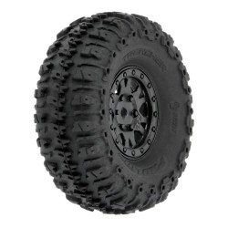 1/24 Trencher F/R 1.0 Tires Mounted 7mm Black Impulse (4): SCX25